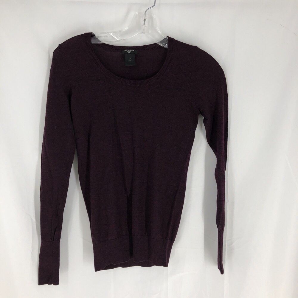 Ann Taylor Petite XSP Purple Pullover Sweater Crew Neck Long Sleeve Knit